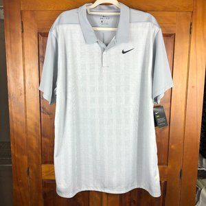Nike Dri-Fit Charcoal Gray Plaid Golf Shirt - NEW